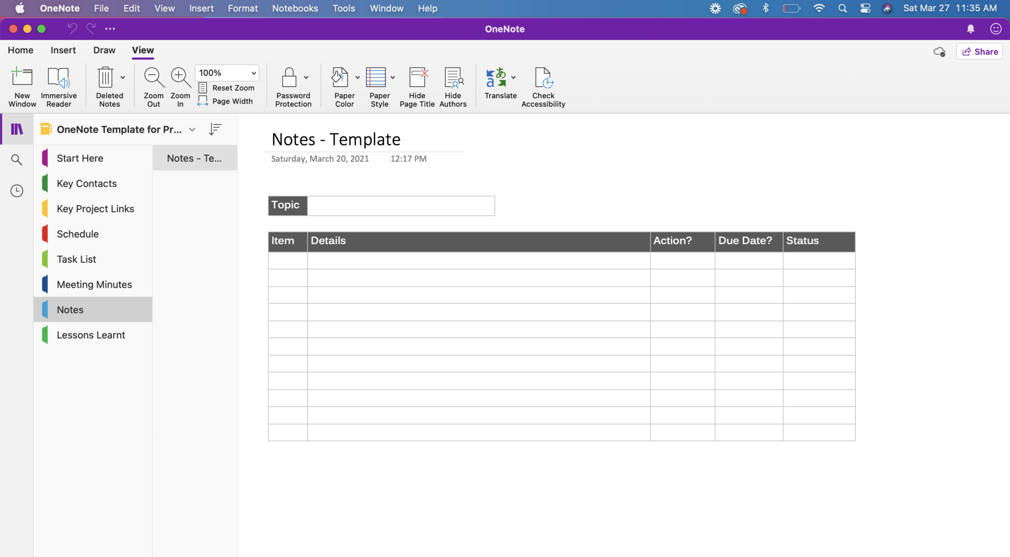 OneNote Template for Project Collaboration The Better Grind
