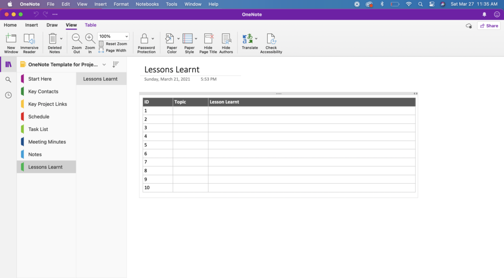 OneNote Template for Project Collaboration The Better Grind