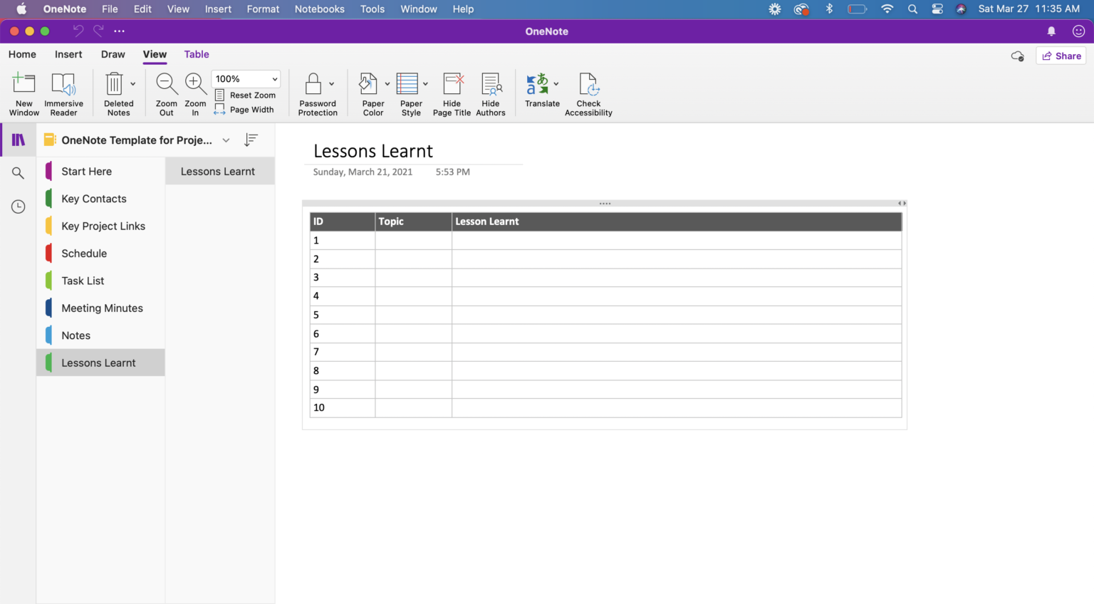 OneNote Template for Project Collaboration The Better Grind