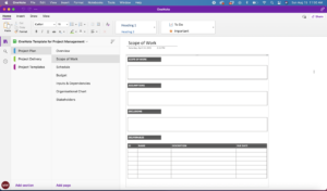project planning in onenote project planning in onenote